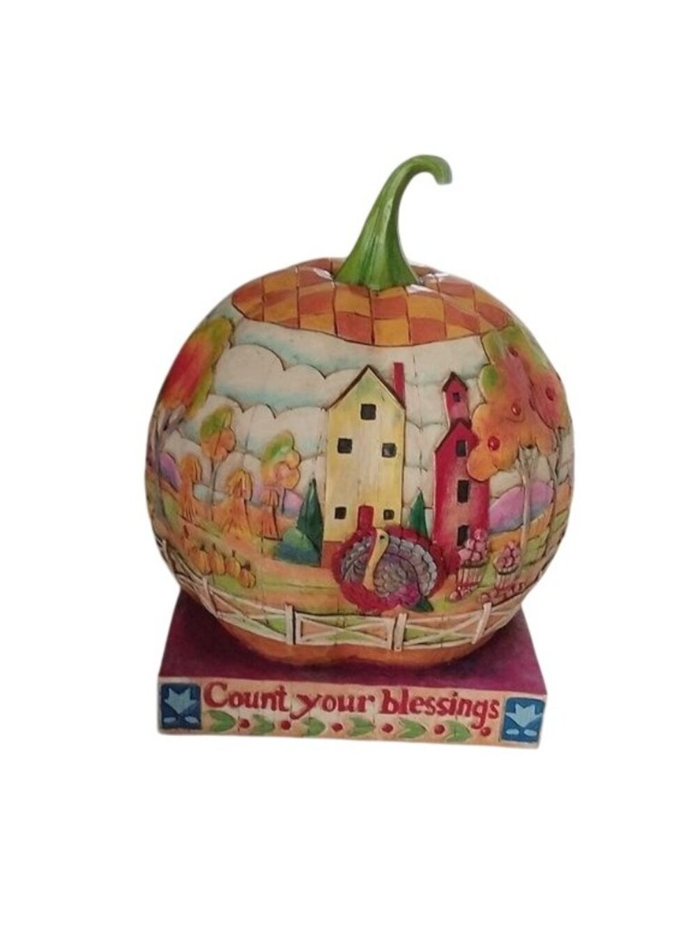 Jim Shore Heartwood Creek "Count Your Blessings" Pumpkin Decor